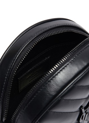 Detail View - Click To Enlarge - SAINT LAURENT - Logo appliqué round leather crossbody bag