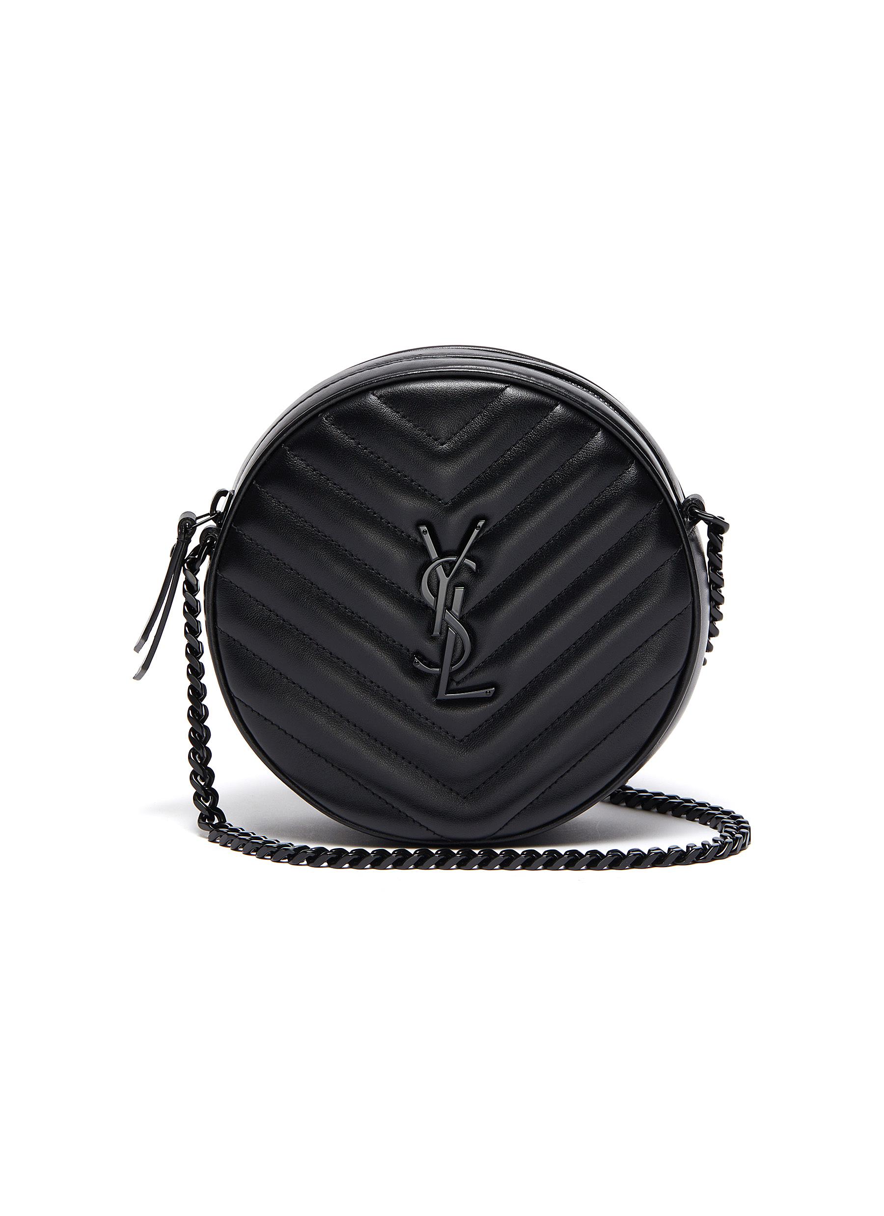 round leather shoulder bag