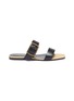 Main View - Click To Enlarge - SAINT LAURENT - Double strap buckle calf leather flats