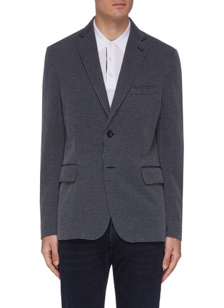 Main View - Click To Enlarge - BRIONI - Checked notch lapel cotton jersey blazer