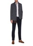 Figure View - Click To Enlarge - BRIONI - Checked notch lapel cotton jersey blazer