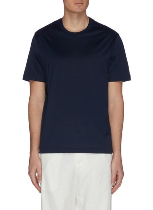 Main View - Click To Enlarge - BRIONI - Logo embroidered crewneck T-shirt