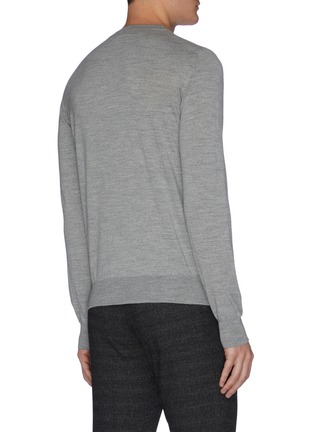 Back View - Click To Enlarge - BRIONI - Logo embroidered crewneck knit sweatshirt