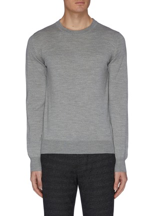 Main View - Click To Enlarge - BRIONI - Logo embroidered crewneck knit sweatshirt