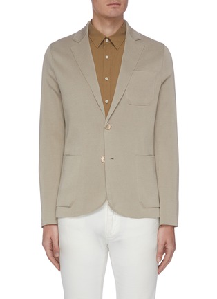 Main View - Click To Enlarge - BRIONI - Notch lapel silk-cotton blend tailored blazer