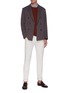 Figure View - Click To Enlarge - BRIONI - Double breasted peak lapel washed silk blazer