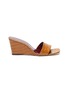 Main View - Click To Enlarge - STAUD - 'Billie' croc embossed leather wedge sandals