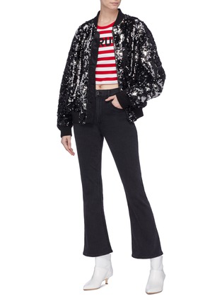 Figure View - Click To Enlarge - FIORUCCI - Sequin oversized bomber jacket