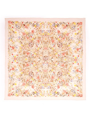 Detail View - Click To Enlarge - ALEXANDER MCQUEEN - Floral skull print silk scarf