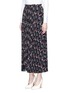 Front View - Click To Enlarge - VALENTINO GARAVANI - 'Love Blade' print pleated maxi skirt