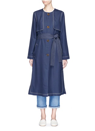 Main View - Click To Enlarge - KHAITE - Isadora' topstitch belted trench coat