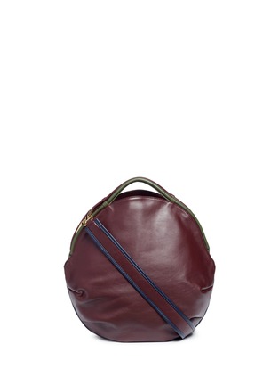 Main View - Click To Enlarge - A-ESQUE - 'Petal Pure' split handle colourblock leather bag