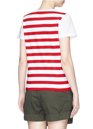 Back View - Click To Enlarge - MARC JACOBS - Glitter strass frog print stripe T-shirt
