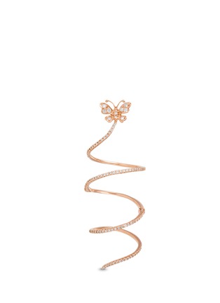 Main View - Click To Enlarge - STÉFÈRE - 'Butterfly' diamond 18k rose gold spiral ring