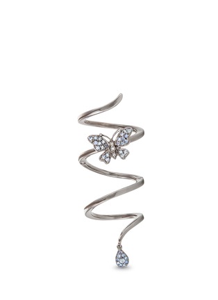 Main View - Click To Enlarge - STÉFÈRE - 'Butterfly' diamond sapphire 18k white gold spiral ring