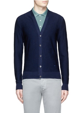Main View - Click To Enlarge - ISAIA - Textured stripe knit cardigan
