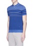 Front View - Click To Enlarge - ISAIA - Stripe silk-cotton knit polo shirt