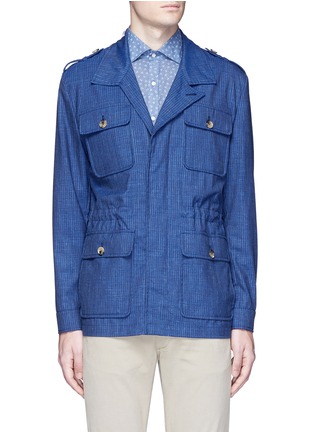 Main View - Click To Enlarge - ISAIA - 'Funiculì Funiculà' pinstripe field jacket