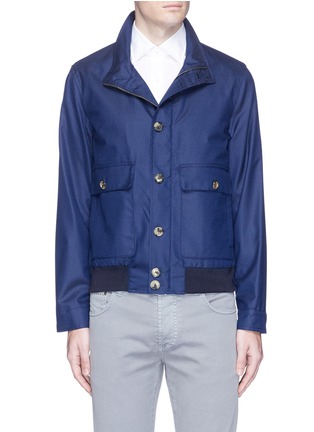Main View - Click To Enlarge - ISAIA - Cashmere-silk piqué blouson jacket