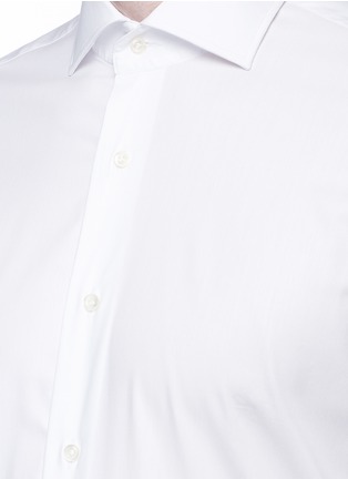 Detail View - Click To Enlarge - LARDINI - Floral cufflink slim fit twill shirt