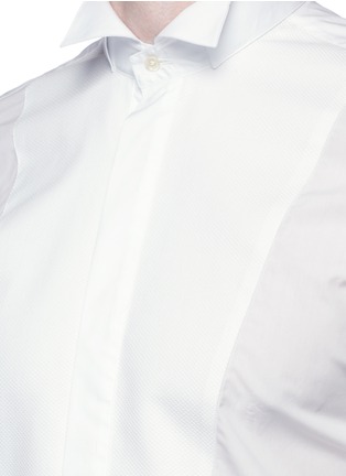 Detail View - Click To Enlarge - LARDINI - Diamond jacquard bib tuxedo shirt