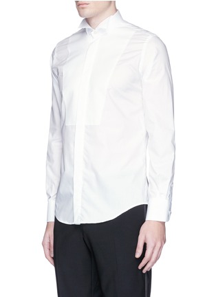 Front View - Click To Enlarge - LARDINI - Diamond jacquard bib tuxedo shirt
