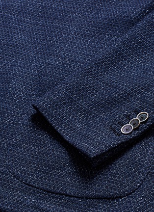 Detail View - Click To Enlarge - LARDINI - Cotton-flax textured knit soft blazer