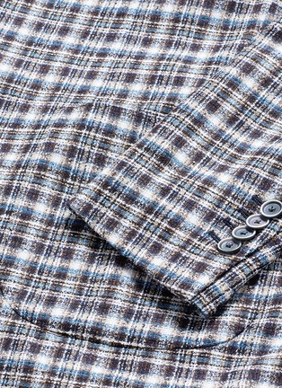 Detail View - Click To Enlarge - LARDINI - Check wool blend bouclé soft blazer