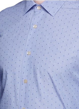 Detail View - Click To Enlarge - LARDINI - Dot jacquard cotton shirt