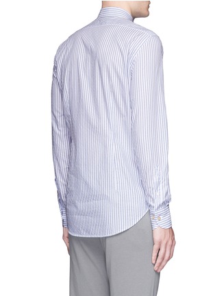 Back View - Click To Enlarge - LARDINI - Stripe floral jacquard cotton shirt