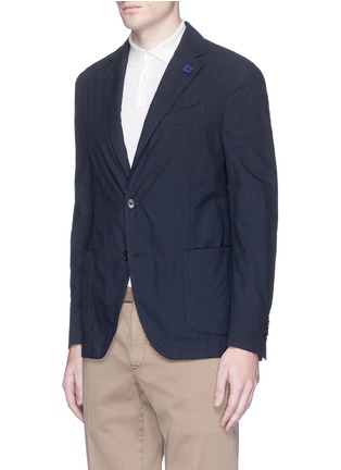 Front View - Click To Enlarge - LARDINI - Micro gingham check soft blazer