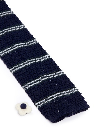 Detail View - Click To Enlarge - LARDINI - Stripe cotton knit tie