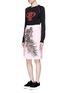 Figure View - Click To Enlarge - EMILIO PUCCI - Sequin leaf embroidery lace pencil skirt