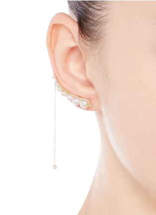 Figure View - Click To Enlarge - SOPHIE BILLE BRAHE - x sacai 003 chain drop pearl single creeper earring