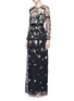 Figure View - Click To Enlarge - NEEDLE & THREAD - 'Woodland' lace trim embellished tulle maxi dress