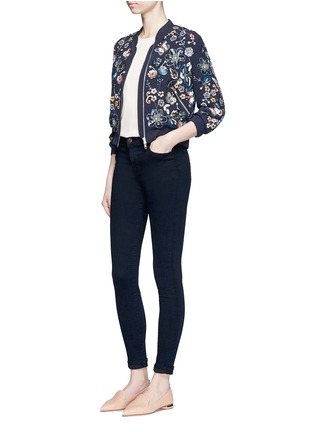Figure View - Click To Enlarge - NEEDLE & THREAD - 'Butterfly Garden' floral embellished bomber jacket