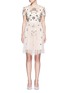 Main View - Click To Enlarge - NEEDLE & THREAD - 'Woodland' lace trim embellished tulle dress