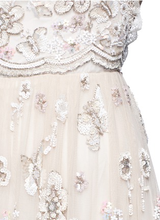 Detail View - Click To Enlarge - NEEDLE & THREAD - Sequin bead embellished tulle pinafore gown