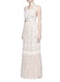 Figure View - Click To Enlarge - NEEDLE & THREAD - Sequin bead embellished tulle pinafore gown