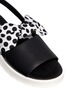 Detail View - Click To Enlarge - MOTHER OF PEARL - 'Ordell' spot bow leather sandals