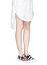Figure View - Click To Enlarge - MOTHER OF PEARL - 'Gatson' stripe floral print satin slip-ons
