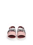 Front View - Click To Enlarge - MOTHER OF PEARL - 'Ordell' gingham check bow leather sandals