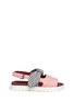 Main View - Click To Enlarge - MOTHER OF PEARL - 'Ordell' gingham check bow leather sandals