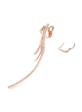 Detail View - Click To Enlarge - CRISTINAORTIZ - Diamond 9k rose gold mismatched earrings