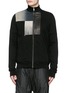 Main View - Click To Enlarge - RICK OWENS DRKSHDW - Leather denim patchwork sweat jacket