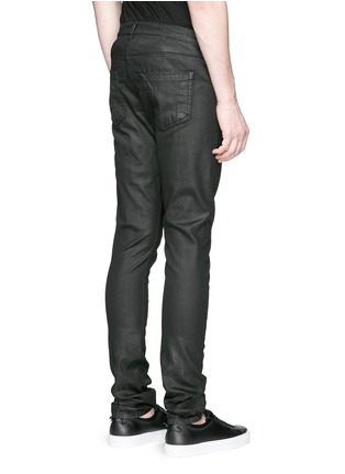 Back View - Click To Enlarge - RICK OWENS DRKSHDW - 'Detroit' waxed denim slim fit jeans