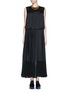 Main View - Click To Enlarge - SACAI - Lace yoke drawstring pleat maxi dress