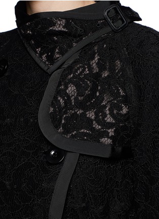 Detail View - Click To Enlarge - SACAI - Guipure lace flare trench coat