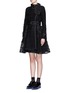 Front View - Click To Enlarge - SACAI - Guipure lace flare trench coat
