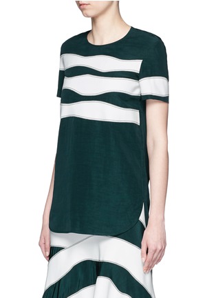 Front View - Click To Enlarge - CÉDRIC CHARLIER - Ripple stripe taffeta top